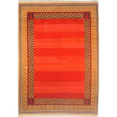 One Of The Kind Indian Hand-Knotted Gabbeh Rug 6'6" X 4'9"